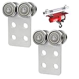 Unistrut Trolley Assembly Strut Rollers Stainless Steel 4 Wheel Silent Unistrut Rollers for 1-5/8" Wide or Taller Strut Channel Hoist Trolley Track,Sliding Rail Track System for Garages or Warehouses.