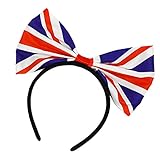 ALLY-MAGIC Union Jack Hairband, King Charles III Coronation Souvenir Headband, Queens Platinum Jubilee Headband, British Flag Bow Hair Hoop, Union Flag Head Boppers British Party Decor Y9YGGQDF