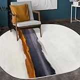 Betadistor Round Rug for Living Room, 120 x 160 cm Area Rugs Modern Style Oval Rug Artistic Unique Carpet Soft Short Pile Living Room Carpets Anti Slip Floor Mat Large for Bedroom, Oval, 306-05120