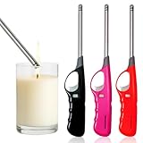 Candle Lighter Child Safe Lock Adjustable Flame Long Reach Fire Lighters for Candles Fireplaces Kitchen BBQ & Wood Burners (Assorted Colors)
