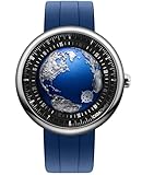 CIGA Design Mechanical Automatic Watch - Blue Planet U Series Wristwatch Round Stainless Steel/Titanium Sapphire Crystal for Men and Women with Fluororubber Strap (Blue Planet Ⅱ Atlantic Titanium)