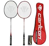 Carlton Nanomax Pro Ti Badminton Set, 2 Player Set with Rackets, Carry Cover & Shuttles