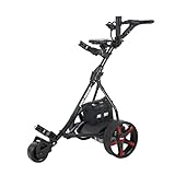 Prorider Electric Golf Trolley Lead Acid 36 Hole Battery Auto Distance Mode 9 Different Speeds Powerful 200W Motor Extra Grip Tubeless Rubberised Tread Tyres and Removable Wheels Accessories Included