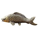 VALICLUD Creative Carp Shape Decor Hand Painted Copper Desktop Ornament for Unique Home Adornment Handicraft Attractive Fish Tank Decoration Lightweight and Portable