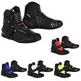 PROFIRST BT-42 Short Ankle Leather Motorbike boots for men Motorcycle boots Protective Shoes for Riders (10 UK, Black, numeric_10)
