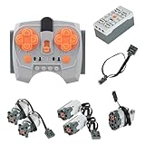 8 PCS Power Functions Building Set, Motor Set Technic Motorized Kit Compatible with Lego, Remote Control Battery Box Extension Cord Set, Technic Compatible Brick Motors Accessories for DIY