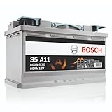 Bosch S5 A11 Car Battery 80 A/h - 800 A - 12 V, Type 115, AGM Lead-acid for Vehicles with a Start/Stop System, Left (-) Right (+), 315 x 175 x 190 mm - For Vehicles with Regenerative Braking