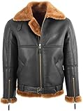 House Of Leather Mens Original RAF Flying Sheepskin Shearling Jacket Tyler Brown Ginger (XL)