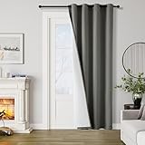 MIULEE Extra Thick Thermal Curtains Eyelet, Insulated Curtains with Quilted Lining for Winter, 1 Panel Heavy Curtain for Bedroom Living Room Doorways, Grey Draft Excluder Curtain for Doors 52"x 96"