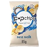 popchips - Sea Salt Potato Chips, 85g (Pack of 8) - Popped not fried, No artificial flavours or colours, Suitable for vegans