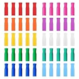 SYEYCW 50 Pcs Silicone Straw Tips, Multicoloured Food Grade Straws Tips Covers, Reusable Straw Tips for 1/4 Inch Stainless Steel Straw, Food Grade Silicone Tips for Metal Straw Topper
