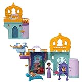 Mattel Disney Princess Jasmine Stackable Castle Doll House Playset with Small Doll, 2 Friends & 7 Pieces, Inspired by Disney Movie Aladdin, HLW93