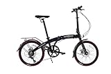 ECOSMO 20" Lightweight Alloy Folding City Bike Bicycle, full disc brakes Small foldup size so fits most car boots easily, 7 Gears,11.5kg - 20AF09BL