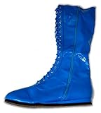 Wrestling Pro Costume Boots (Large, Blue) [Apparel]