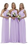 Lecureler Long One Shoulder Prom Bridesmaid Dress Lilac Size 12