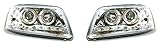VW Transporter T5 2003-2010 Chrome DRL Devil Eye R8 Head Lights Lamps Pair + Free Ultimate Styling Air Freshener