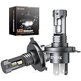 Zethors H4 LED Headlight Bulbs 400% Brighter Wireless headlight bulbs, 16000LM Mini H4 headlight bulbs Fanless car bulb kit High Low Beam, H4 LED Halogen Replacement,Non-polarity Plug and Play