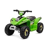 Straame 6V Electric Ride-On Quad Bike for Toddlers – ATV for Ages 18–36 Months, For-ward/Reverse, 4-Wheel Design, 1.9–3.8 km/h Speed, 72×40×45.5 cm (Green)