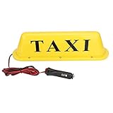 Taxi Lamp,12V Taxi Sign Led Car Super Bright Light Lamp with Cigar Lighter Magnetic Taxi Sign Roof Top (Yellow Case White Light)