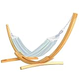Outsunny 3(m) Wooden Hammock Stand, 1 Person Hammock Frame with Chain and Safety Buckles, Pine Wood Arc Stand for Garden, Patio, Outdoor and Indoor, Natural