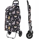 Hoppa 57Ltr Lightweight Shopping Trolley 2025 model, Hard Wearing & Foldaway Push/Pull Cart for Easy Storage With 1 Year Guarantee
