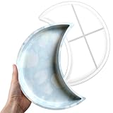 Large Silicone Molds, Moon Resin Moulds, Moon Silicone Tray Mold for Storage Tray DIY Jewelry Storage Box, Concrete Molds for Candle Holder, Candy Container, Craft Gifts (Clear)