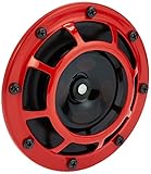 HELLA H31631021 Supertone 12V High Tone Horn with Red Protective Grill, Single Horn