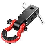 VEVOR Shackle Hitch Receiver 2", 65900 lbs Breaking Strength, D Ring Shackle with Trailer Hitch Lock Pin, Heavy Duty Towing Accessories for Trucks, Jeeps, Off-Road Vehicle Recovery, Aluminum Alloy