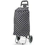 Hoppa 57Ltr Lightweight Shopping Trolley 2024 Model, Hard Wearing & Foldaway for Easy Storage With 1 years Guarantee (Black Polka Dot)