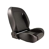 AutoStyle Sport seat 'Classic II ' - Black Synthetic Leather + Suede + Grey stitching - Right-side reclinable back-rest - incl. slides