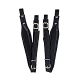 Alnicov 1 Pair Adjustable Synthetic Leather Accordion Shoulder Straps Belt for 16-120 Bass Accordions(Black)