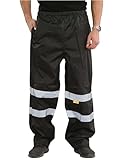 kraftd Mens Hi Vis Safety Over Trouser Waterproof Rain Trousers Work High Viz Visibility Pants