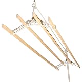 LOWENERGY 4 Lath Pulley Clothes Airer Ceiling Maid – Traditional Victorian Laundry Rack Dryer for Kitchen, Utility, Bathroom or Garage (White 1.0M)