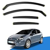 EdgeVisors Wind Deflectors | Fits: FIAT Grande Punto/EVO (2006-2019) 5 Door Hatchback 4pc Set | In-Channel Rain Guards for Wind, Rain & Sun Protection, Easy Installation - Tinted