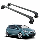 Roof Racks Cross Bars Compatible With Vauxhall Corsa D 2007-2015 Year Aluminum 2 Pcs Bars Black, Low Wind Noise, Lockable