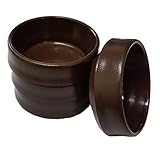 Brown Castor Cups 37mm Protect Wooden, Laminate, Tiled Floors and Carpets from Wheel Damage and Scratches caused by Chair, Bed, Sofa and Table Legs (4, Small)
