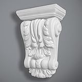 Bespoke Plaster Mouldings Ltd Plaster Corbel - Small Scroll, Height 260mm, Width 180mm, Handcrafted in Yorkshire