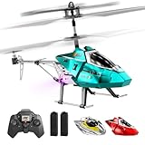 XIKOTEC Remote Control Helicopter for Adults & Kids - 2.4GHz RC Plane with LED Lights, RC Flying Toy, Easy to Fly Indoor/Outdoor RC Helicopter Drone, Gifts Toys for Kids Beginners 8+