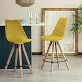 Habitat Jerry Pair of Counter Bar Stools - Mustard