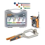 BORA Automatic Mini Pocket Hole Jig Kit with 3 Inch Face Clamp and 350 pc Screw Set for Woodworking Compact All-in-One Self Adjusting Woodworking Joinery Tool for Strong Joints Complete Set BR-A170402