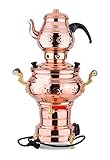 220 V Copper Samovar Tea Pot Set Electrically Operated Handmade Real Copper Samovar