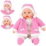 BiBi Doll 18" Baby Girl Doll with Dummy & Sounds - Lifelike, Soft Body, Pink Coat Outfit, Realistic Toy for Girls & Boys Aged 18 Months+