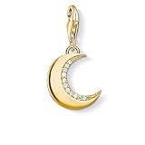 Thomas Sabo Women Charm Pendant Protective Moon Charm Club 925 Sterling Silver 1500-414-14