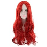 29.5" 75cm Long Red Wigs for Women Synthetic Curly red Wigs for Party Cosplay Halloween Anime (C-Red)