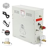 CGOLDENWALL 4.5KW Steam Sauna Generator Kit 220V Shower Bath SPA Generator for Home Commercial Use, with Self-draining Sytem, LED Digital Controller 35-55℃ for 3m³ -4.5m³ Space Heating