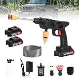 Washranp Cordless Pressure Washer, 24V Portable Pressure Washer, Battery-powered Copper Motor High Pressure Washer Kit with 3 Nozzles for Washing Cars, Fences, Patio, Furniture UK