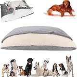 Snoozie Snuggle Burrow Bed, Washable Dog Bed with Cover Cave, Nest Dog Beds, Removable Indoor Pets Sleeping Bag, for Small Medium Large Size Pet (Gray, S)