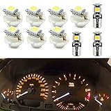 njssjd LED Instrument Panel Gauge Cluster Light Bulbs for B/MW 3 Series E36, 5 Series E34 E39, 7 Series E32 E38 E31 Speedometer Tachometer Clock LCD display Illumination Dash Lights (White)