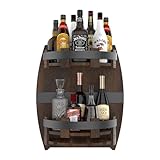 Nisorpa Wooden Wine Rack Barrel,Vintage Wine Rack Champagne Bottle Holder, Gift For Wine Lover,Drinks Cabinet Shelf for Wein, Whiskey, Beer