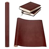 OLYCRAFT Coconut Brown Leather Book Binding Cloth - 120x43cm, 0.7mm Thick Cover for Gift Box Making and DIY Crafts